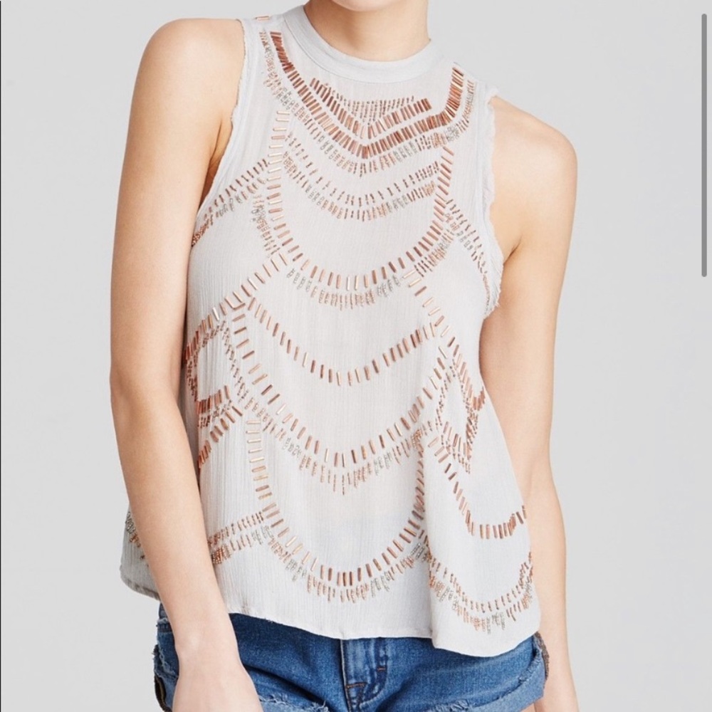Free People beaded shirt. No back.